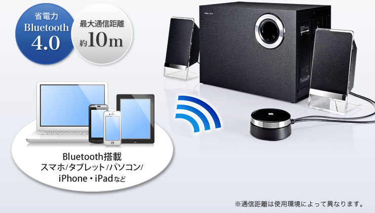 省電力Bluetooth4.0　最大通信距離約10m