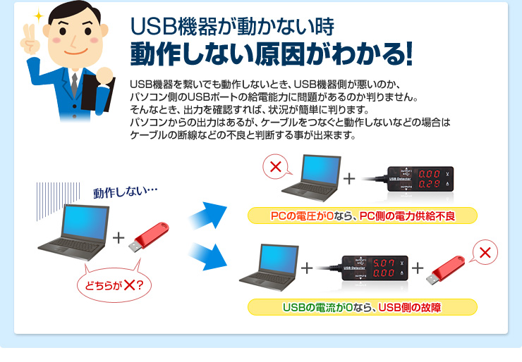 USB機器が動かない時動作しない原因がわかる！