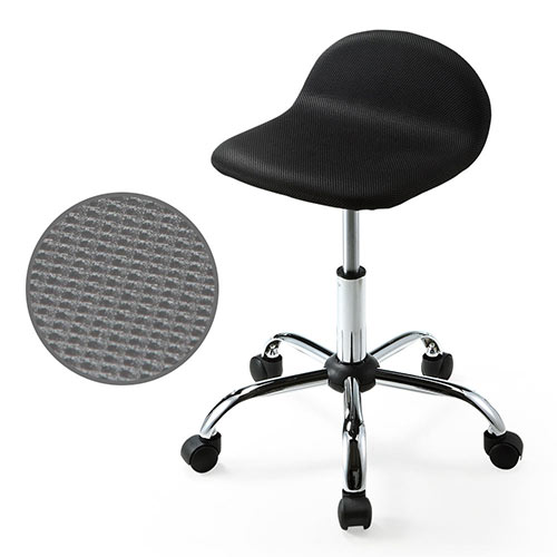 丸椅子（キャスター・昇降式・高さ調整・スツール・メッシュ・オフィス・ミーティング・おしゃれ・黒）EEX-CH31