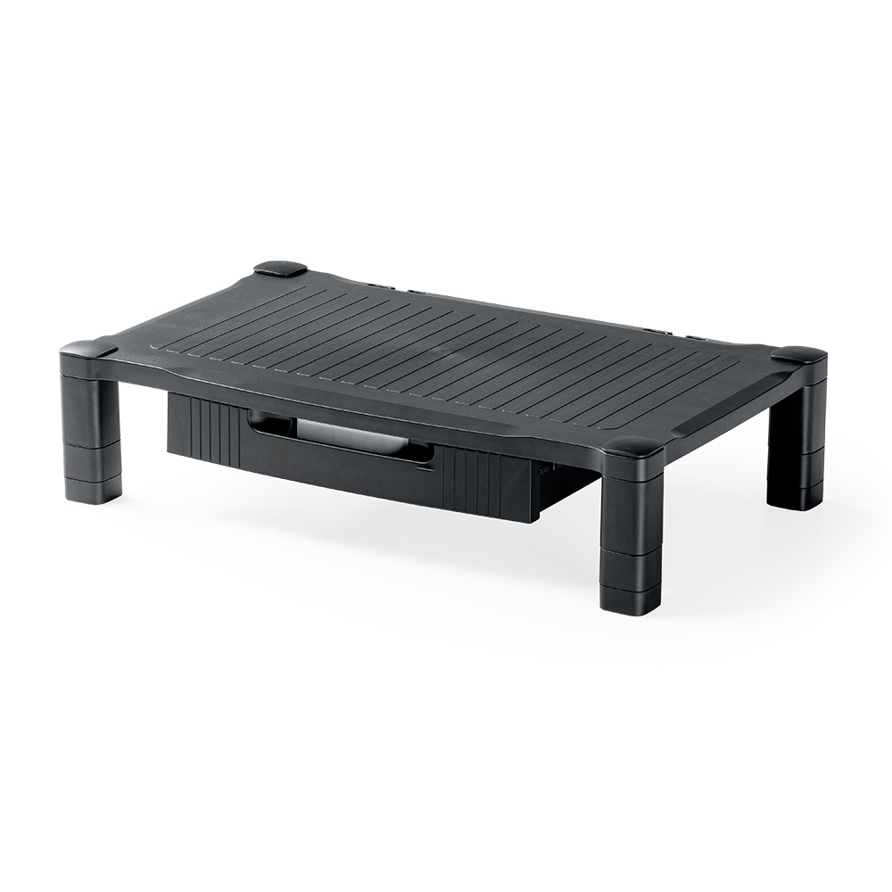 【モニター台】A4用紙収納 引き出し付き机上ラック 高さ調整 幅56cm キーボードも収納可能