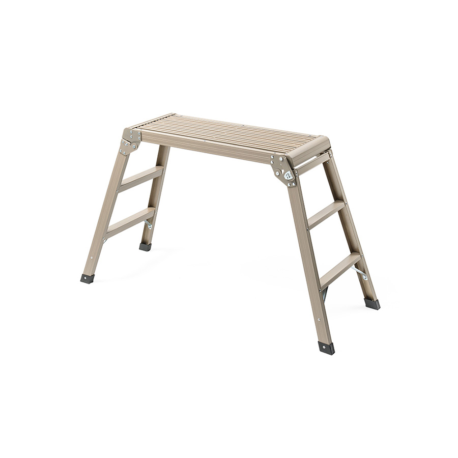 洗車に便利軽量折りたたみ高さ70cm耐荷重150kgアルミ ベージュ