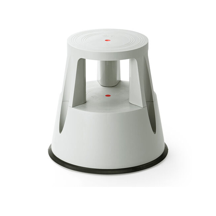 ステップスツール（踏み台・キャスター付き・ストッパー機能付き・高さ41.5cm・2段タイプ・スタッキング可能・耐荷重150kg・高耐久・グレー）