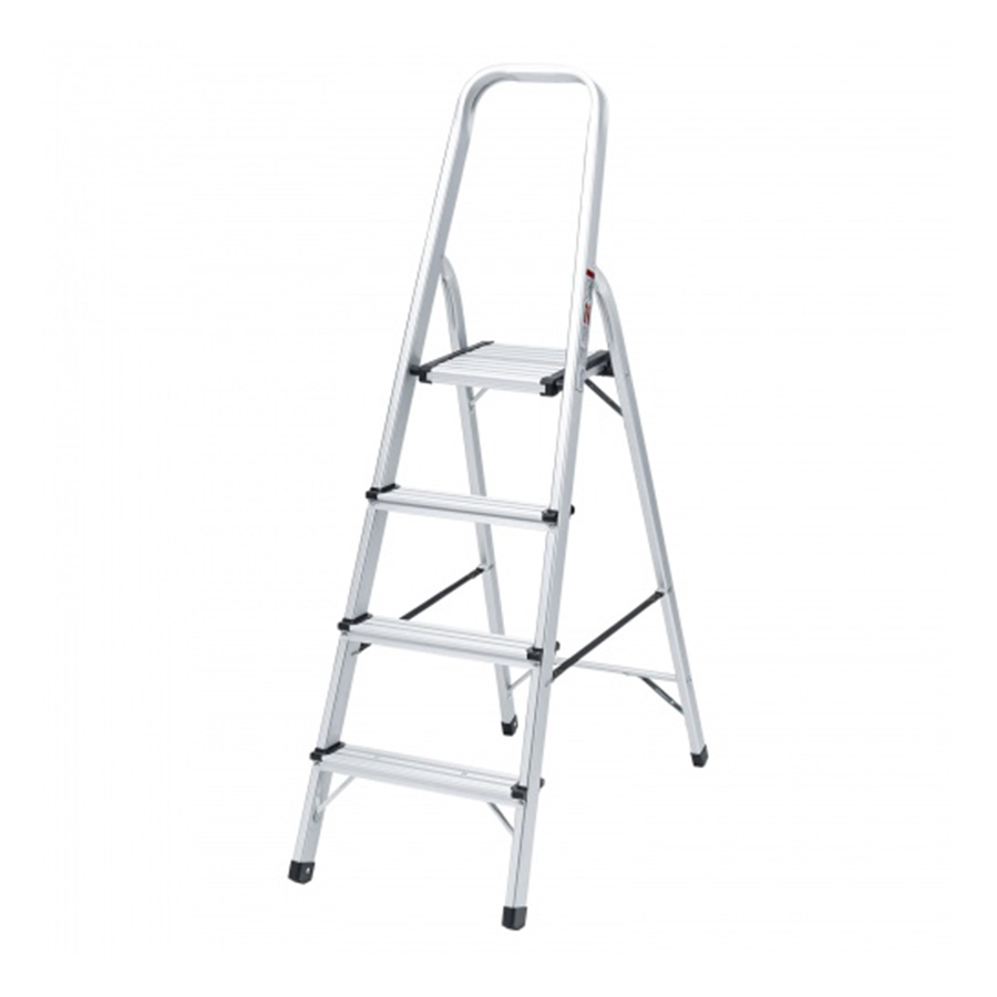 脚立（踏み台・アルミフレーム・折りたたみ・滑り止め付き・持ち手付き・手すり付き・4段・耐荷重150kg）