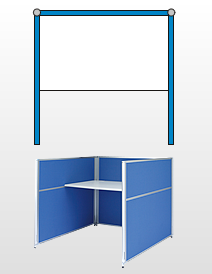 パーティションデスクの組み合わせセット例