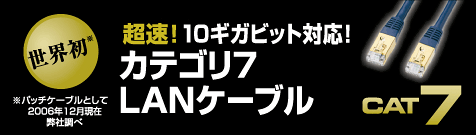 超速の10ギガビットに対応！　カテゴリ7　LANケーブル　CAT7