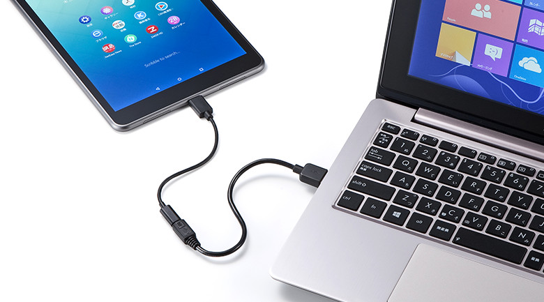 変換ケーブルを使用した例