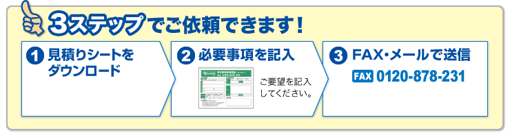 3ステップでご依頼できます。