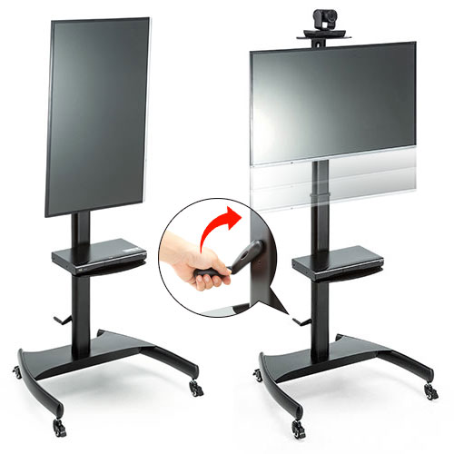 設置したままテレビの縦・横を変更し、高さも調整できるテレビスタンド