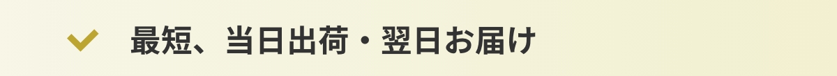 最短、当日出荷・翌日お届け