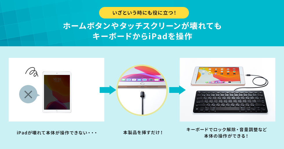 いざという時にも役に立つ！ ホームボタンやタッチスクリーンが壊れてもキーボードからiPadを操作