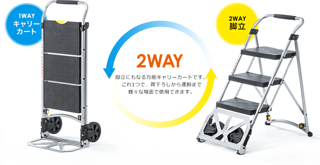 1WAYキャリーカート　2WAY脚立