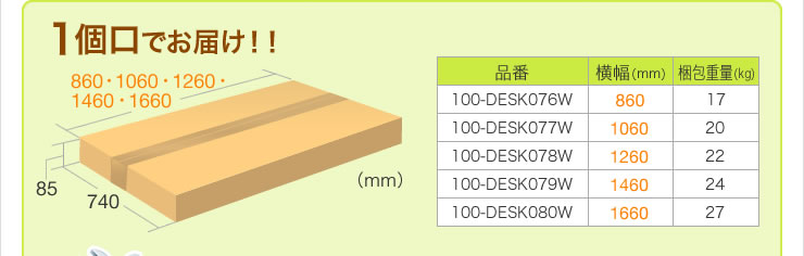 1個口でお届け