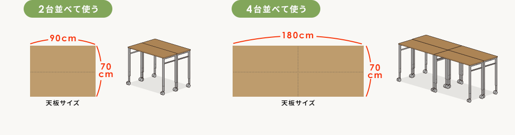 2台並べて使う 4台並べて使う