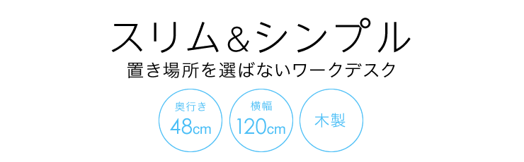 スリム＆シンプル 置き場所を選ばないワークデスク