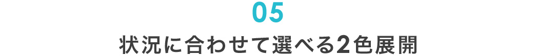 状況に合わせて選べる2色展開