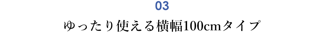 ゆったり使える横幅100cmタイプ