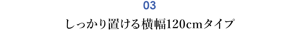 しっかり置ける横幅120cmタイプ