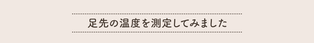 足先の温度を測定してみました