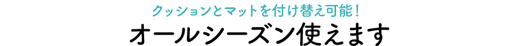 クッションとマットを付け替え可能 オールシーズン使えます