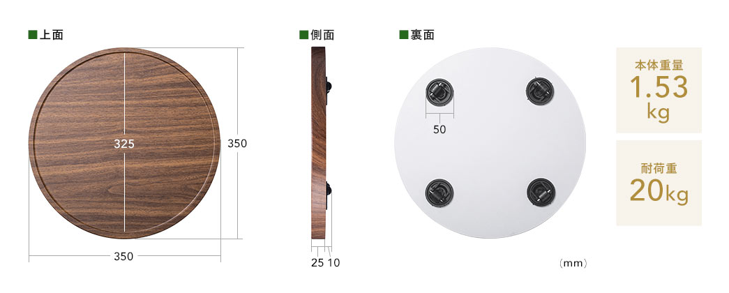 上面 側面 裏面
