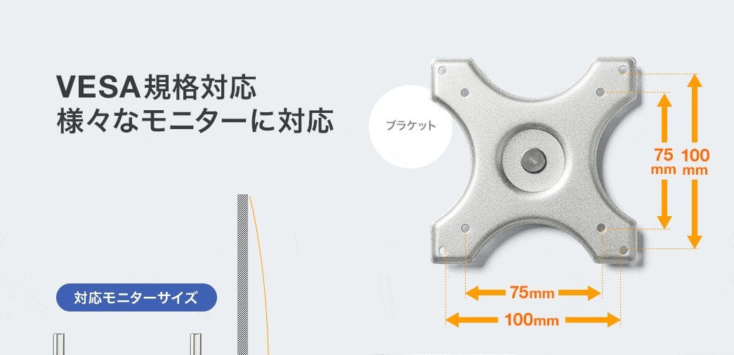 VESA規格対応 様々なモニターに対応