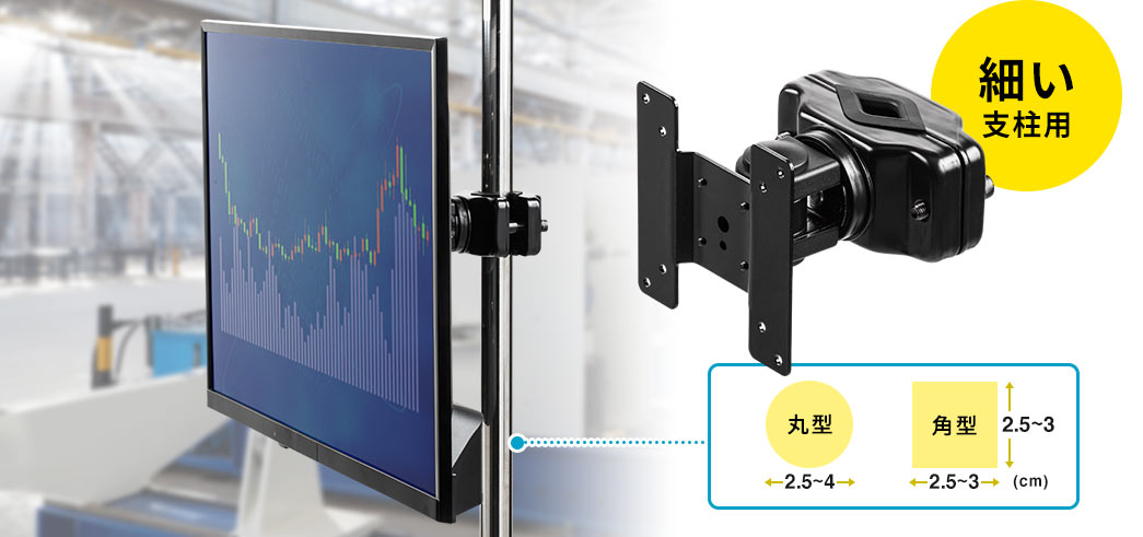 細い支柱用