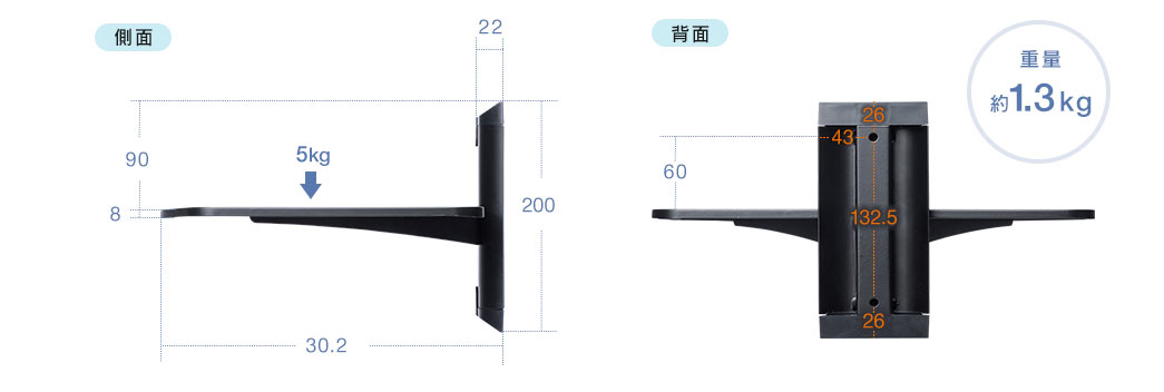 側面 背面