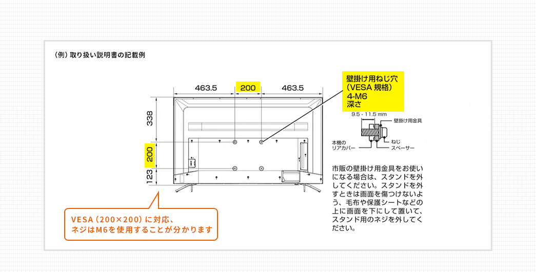 取扱説明書の記載例