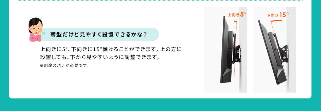 薄型だけど見やすく設置できるかな？