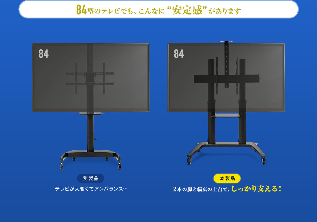 75型のテレビでもこんなに”安心感”があります