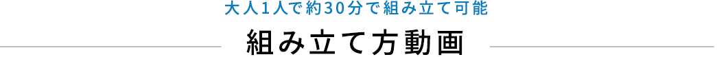 大人1人で約30分で組み立て可能。組み立て方動画