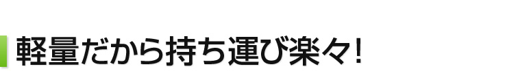 軽量だから持ち運び楽々