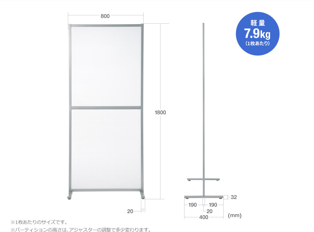 軽量7.9kg（1枚あたり）