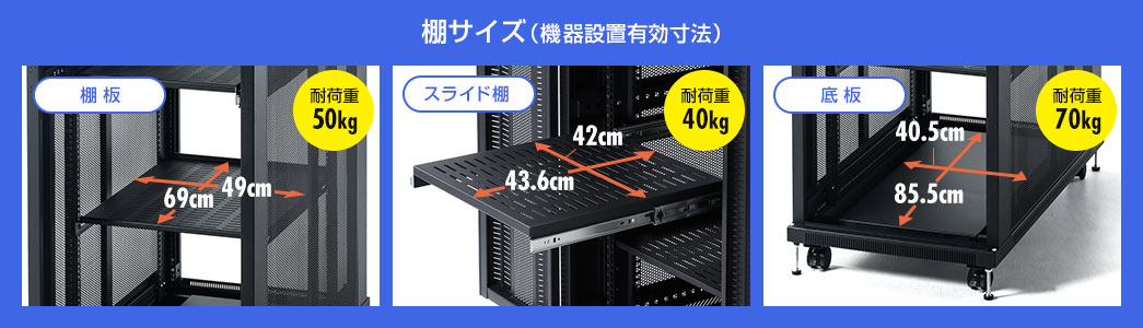 棚サイズ（機器設置有効寸法）