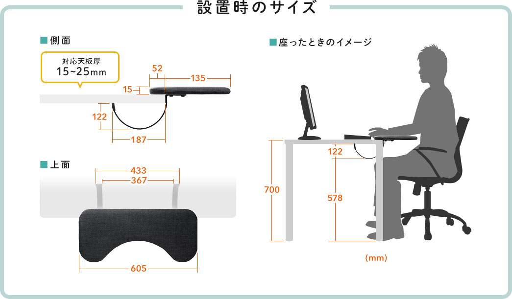 設置時のサイズ