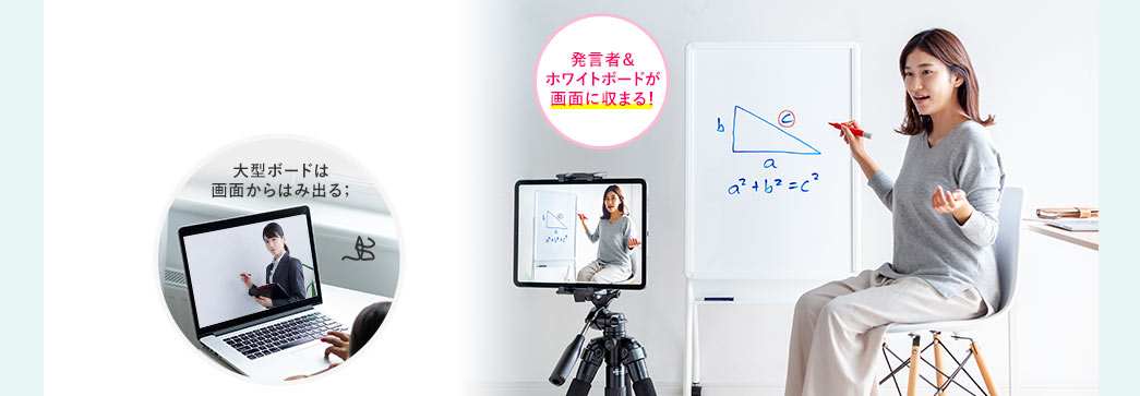 発言者&ホワイトボードが画面に収まる