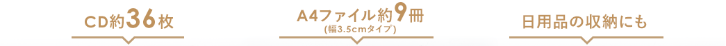 CD約36枚 A4ファイル約9冊 日用品の収納にも