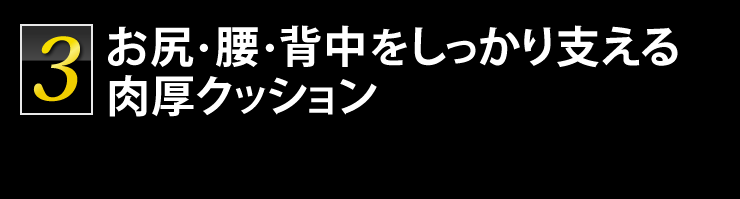 お尻・腰・背中をしっかり支える 肉厚クッション