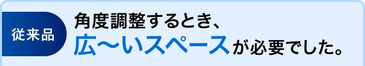 角度調整するとき、広〜いスペースが必要でした