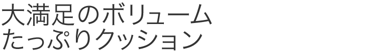 大満足のボリュームたっぷりクッション