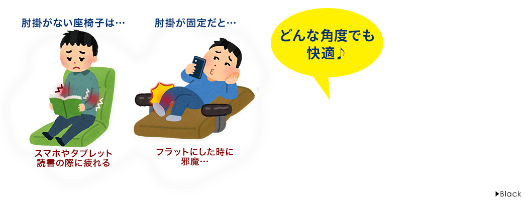 肘掛けがない座椅子は…スマホやタブレット 読書の際に疲れる