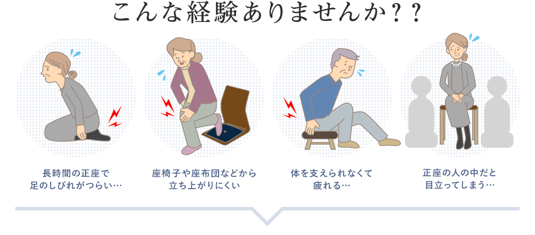 こんな経験ありませんか?? 長時間の正座で足のしびれがつらい…