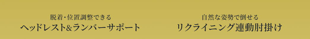 脱着・位置調整できる ヘッドレスト＆ランバーサポート