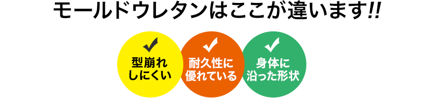 型崩れしにくい 耐久性に優れている 身体に沿った形状