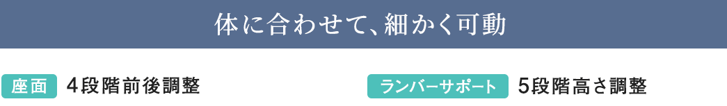 体に合わせて、細かく可動