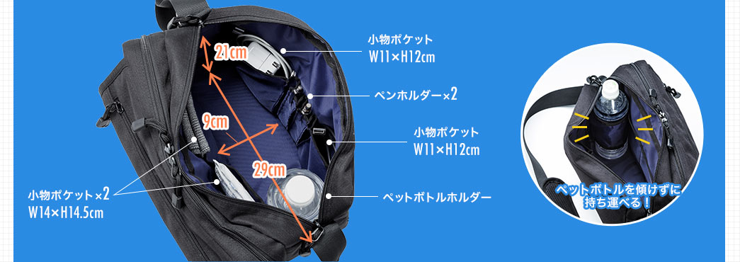 ペットボトルを傾けずに持ち運べる