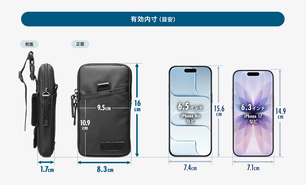 有効内寸（目安）