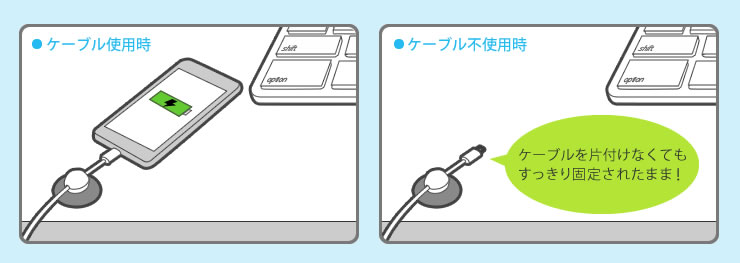 ケーブル使用時　ケーブル不使用時