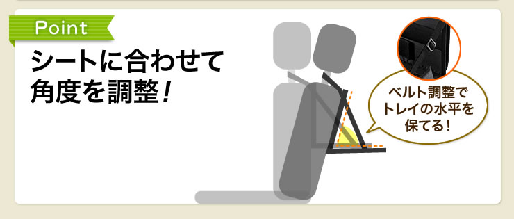 シートに合わせて角度を調整