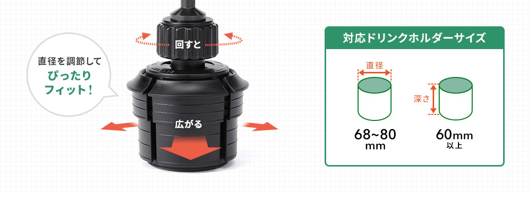 対応ドリンクホルダーサイズ
